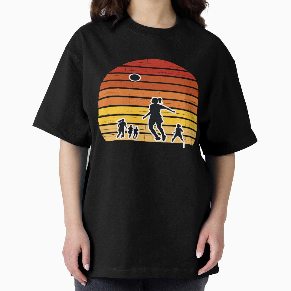 Retro Sunset Soccer Players - PanfurWare LLC T-Shirt by PanfurWare-LLC