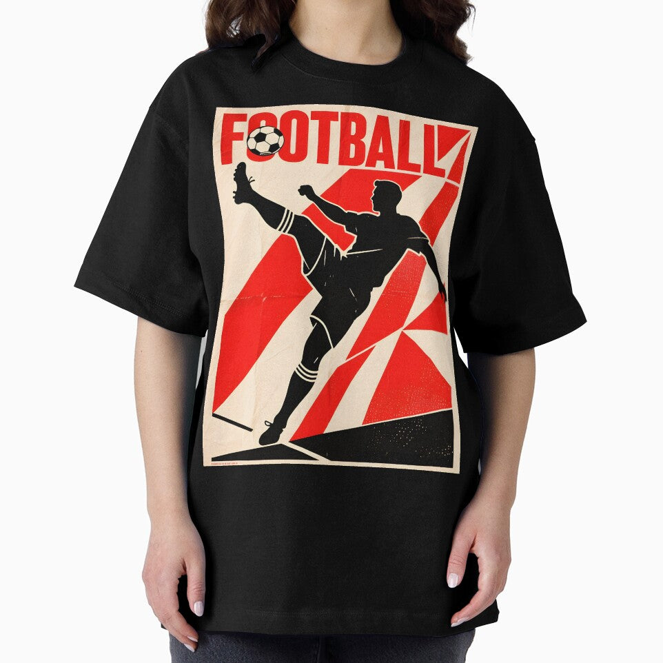 Retro Football Poster with Kicking Player Silhouette by Koalangel