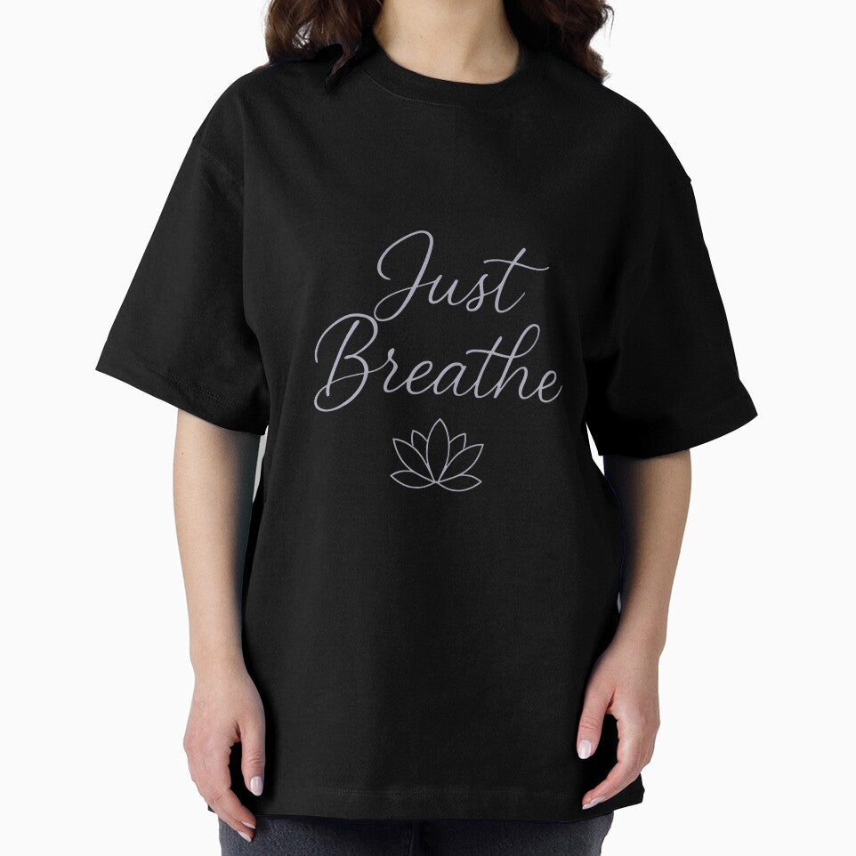 Just Breathe | Minimalist Calming Typography with Lotus Flower by Style-Sense