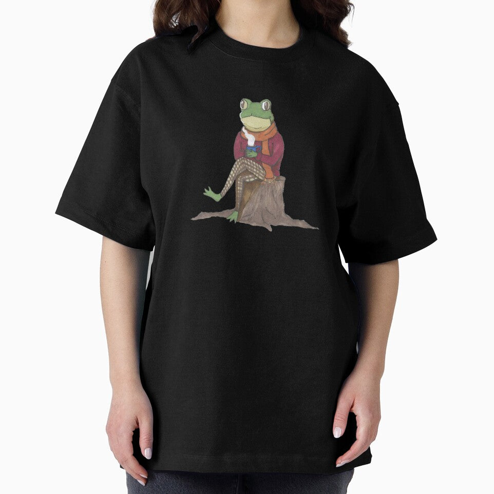 Cozy Frog with Hot Cocoa | Fall Aesthetic Animal Art | Cute Frog Illustration by Bexxadoodles