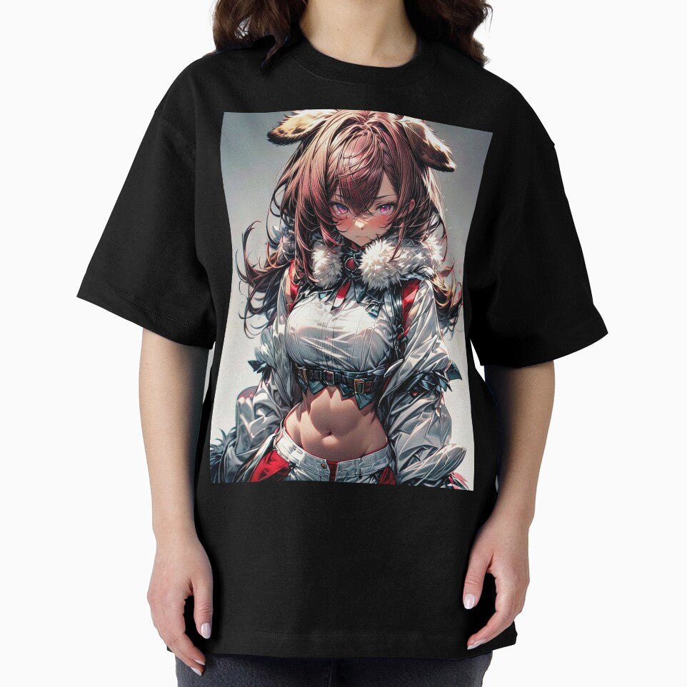 Anime snow girl fighter with bear ears portrait art by TheArtistOf2022