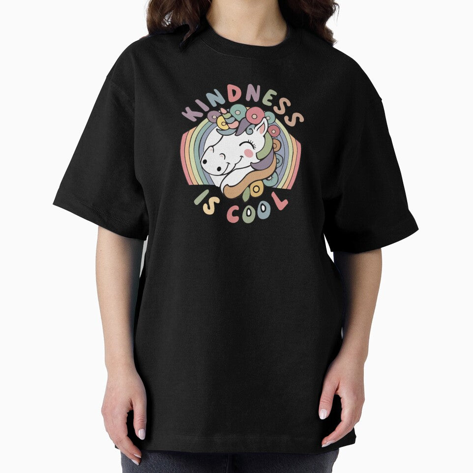 Kindness is Cool Funny Unicorn Lover Typography Quote by thedazzlingmonk