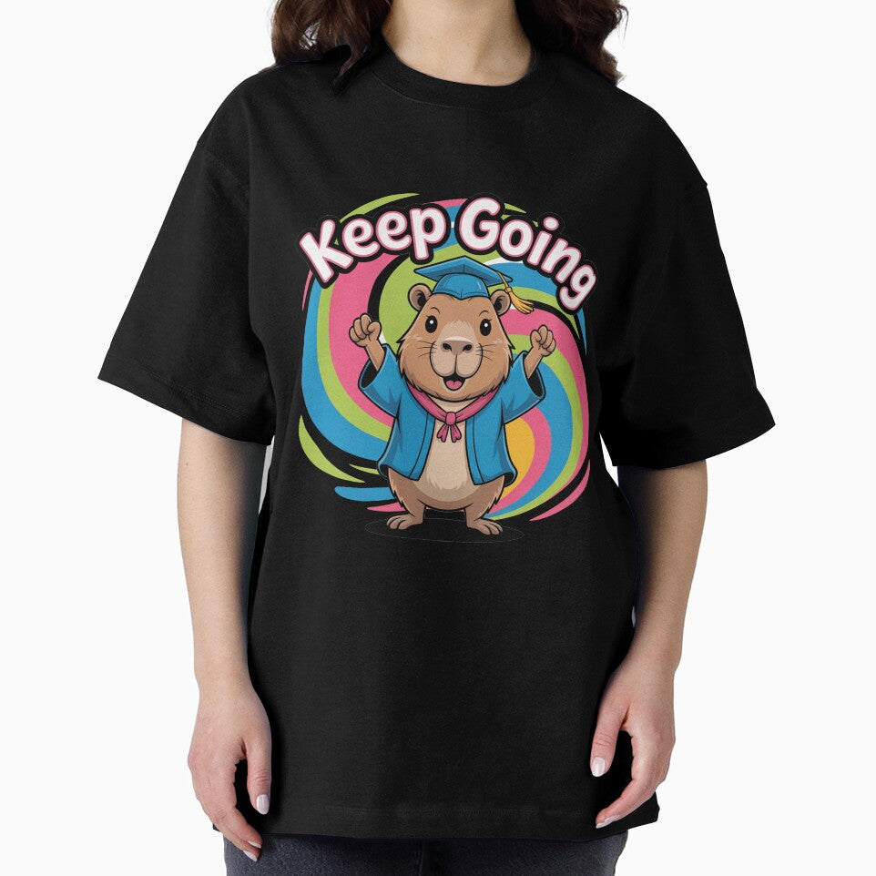 Keep Going Cute Cartoon Capybara Design by MonkiFlipp
