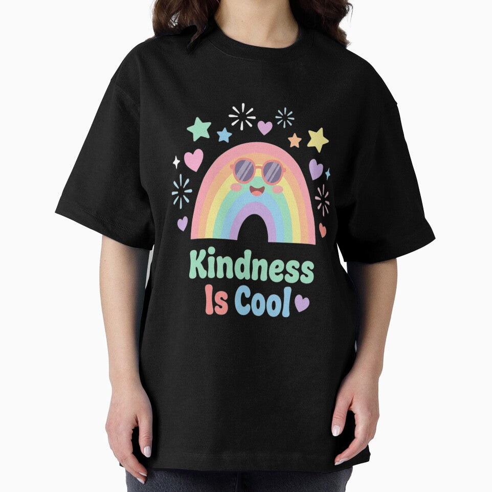 Kindness Is Cool Retro Rainbow Art by DZRym