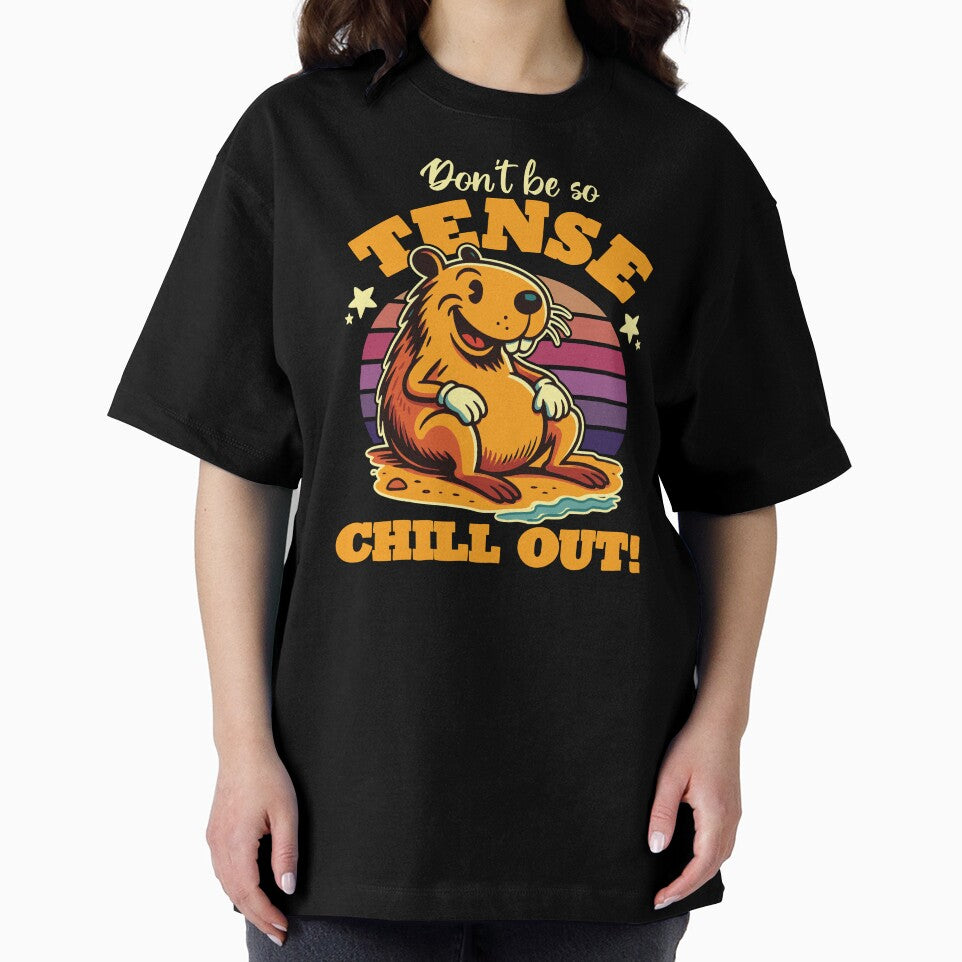 Relaxed Capybara “Don’t Be So Tense” Chill Out by TheJollyDoodle