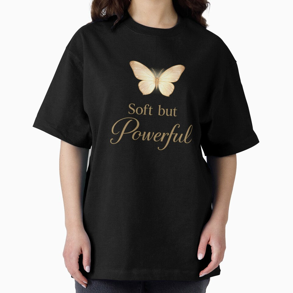 Soft but Powerful Butterfly Minimal Aesthetic Feminine Quote by DreamelleStudio