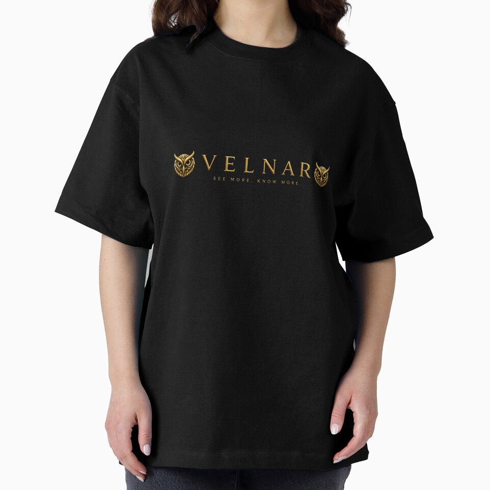 VELNAR Gold Owl Luxury Streetwear Graphic Tee by Ikkipass Enterprises