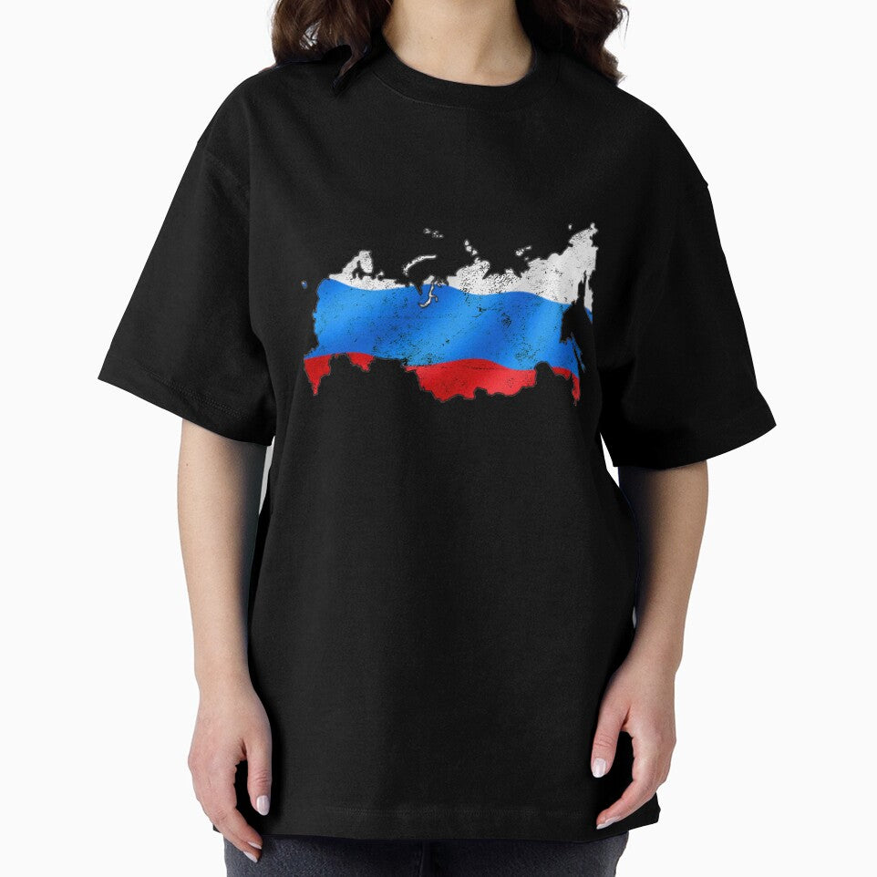 Russia Flag Map tshirt distressed vintage by farhanhafeez