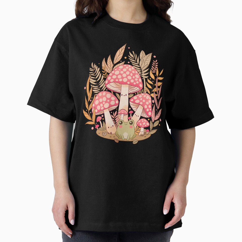 Cottagecore vintage frog and mushrooms by Yarafantasyart