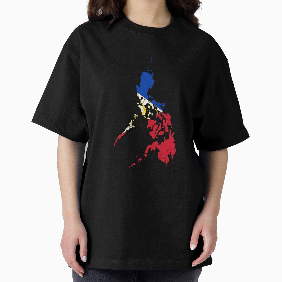 Philippines Flag Map tshirt distressed vintage by farhanhafeez