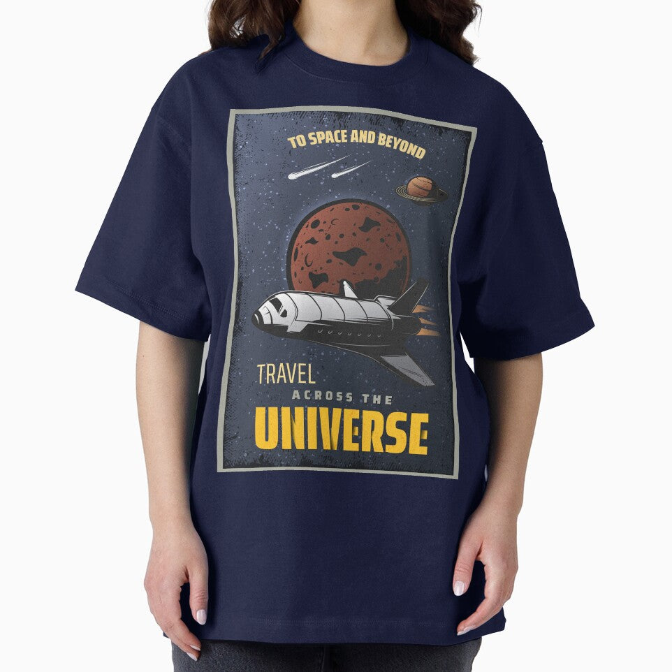 Retro Space Travel Poster - "To Space And Beyond" Travel Across The Universe by Hipatye26
