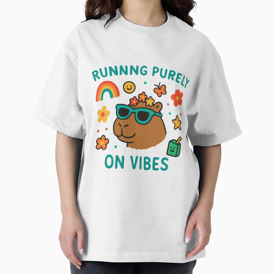 Runnng Purely On Vibes Capybara Animal Lover Good Vibes by HumansStuck12