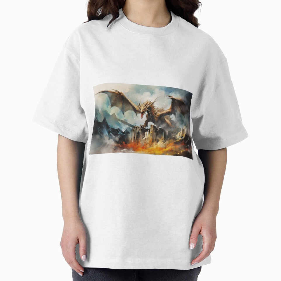 Dark Fantasy Watercolor - Dragon Fire Scorched Earth by Fantasy Masterpiece