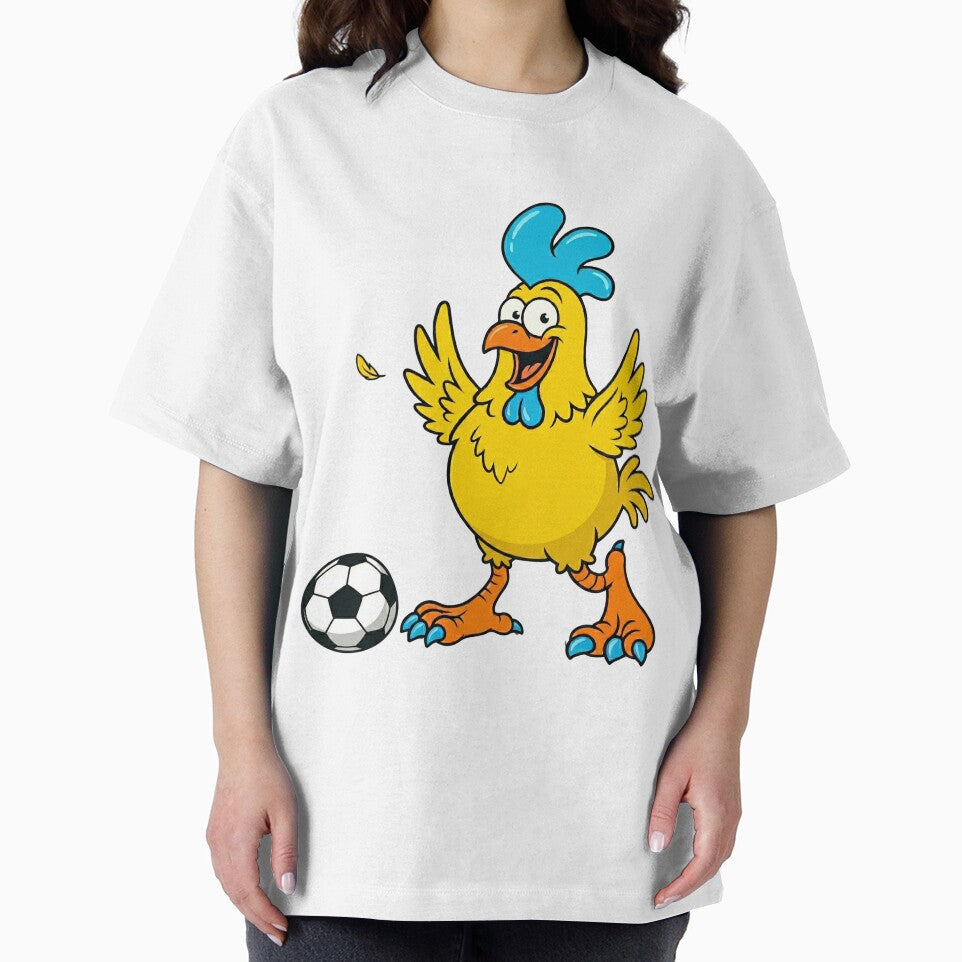 Crazy Funny Chicken Soccer Player Playing Football Cartoon by DH-ArtLab