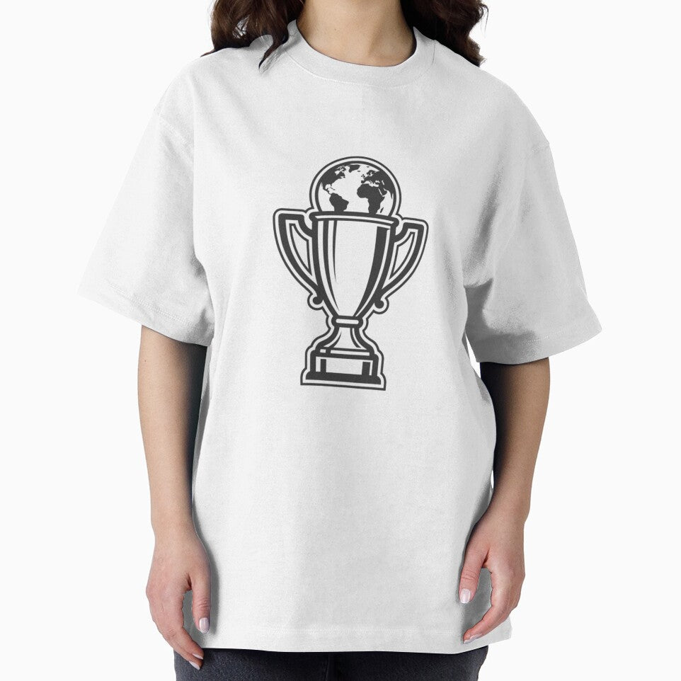 Minimalist Soccer Trophy and Earth Globe Art by M.Store