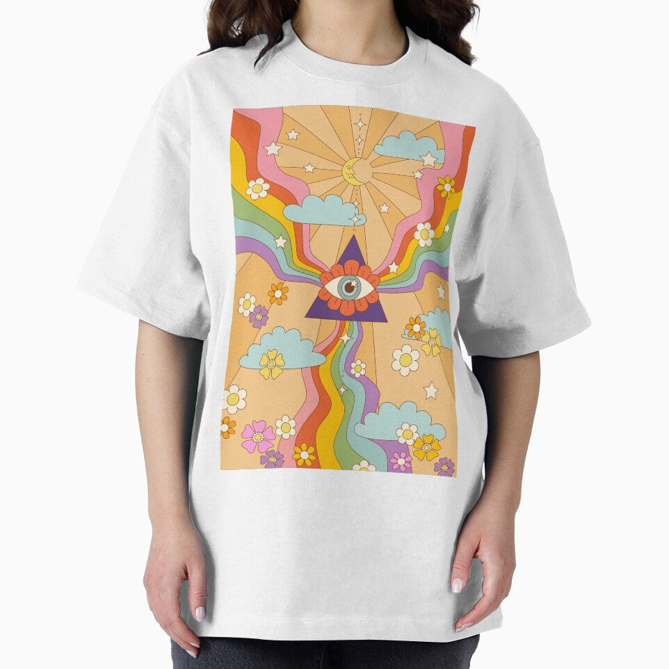 retro hippie boho rainbow print by MartaOlgaKlara