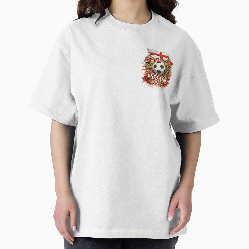 England 2026 – Three Lions Shield Back Print Design by ZEBBEDE - Minimal Streetwear