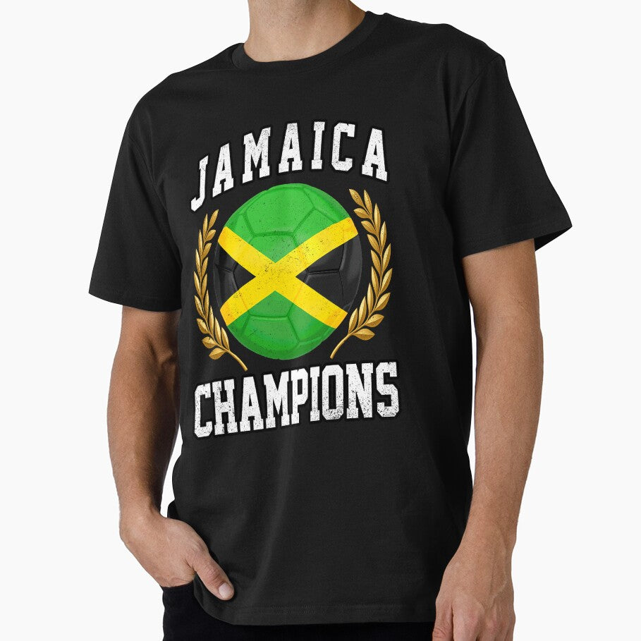 SOCCER BALL FLAG CHAMPIONS - JAMAICA - Fans and Teams for Men and Women T-shirt by wallsandpatts
