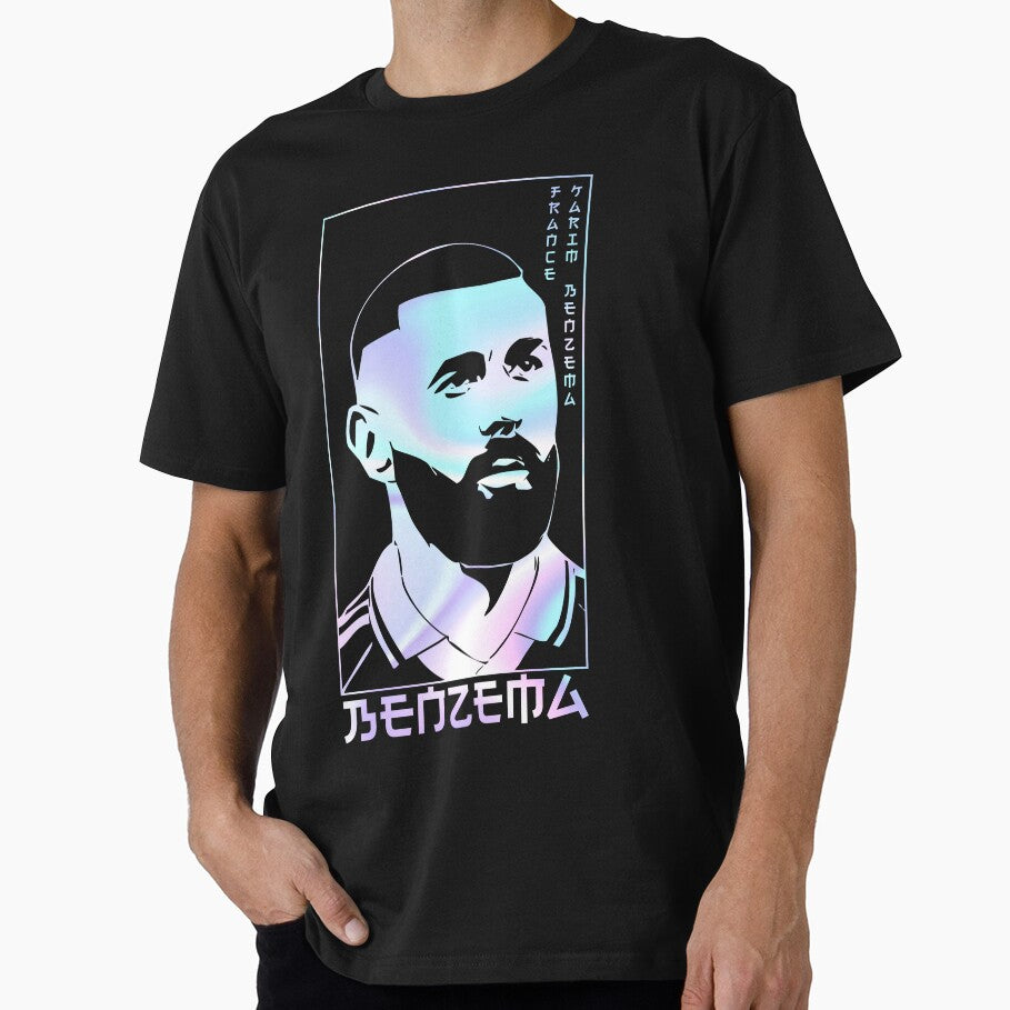 Karim Benzema holographic Style Portrait art illustration by 442workshop