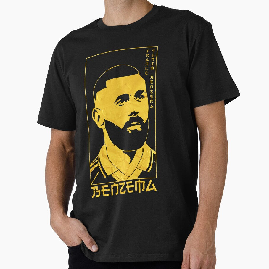 Karim Benzema Golden Style Portrait art illustration by 442workshop