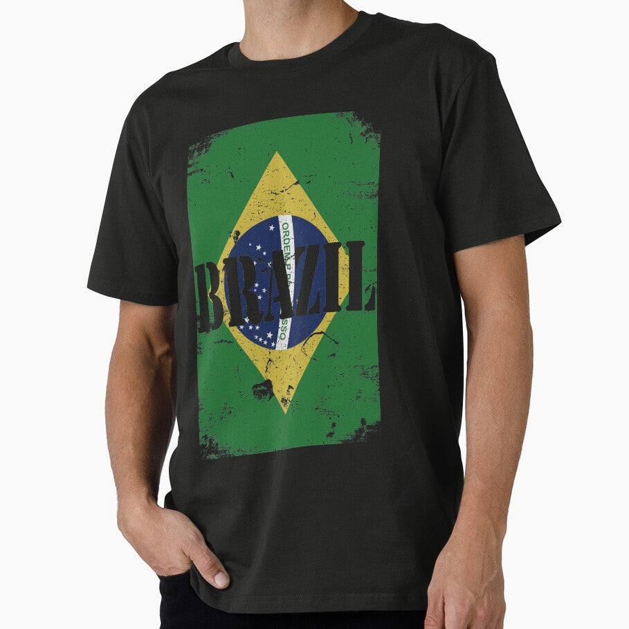 Brazil Flag Grunge by KimTee