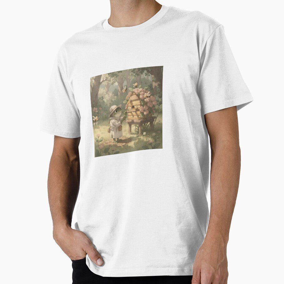 Frog Beekeeper with a Clover Hive Cottagecore Art by PictorialWhimsy