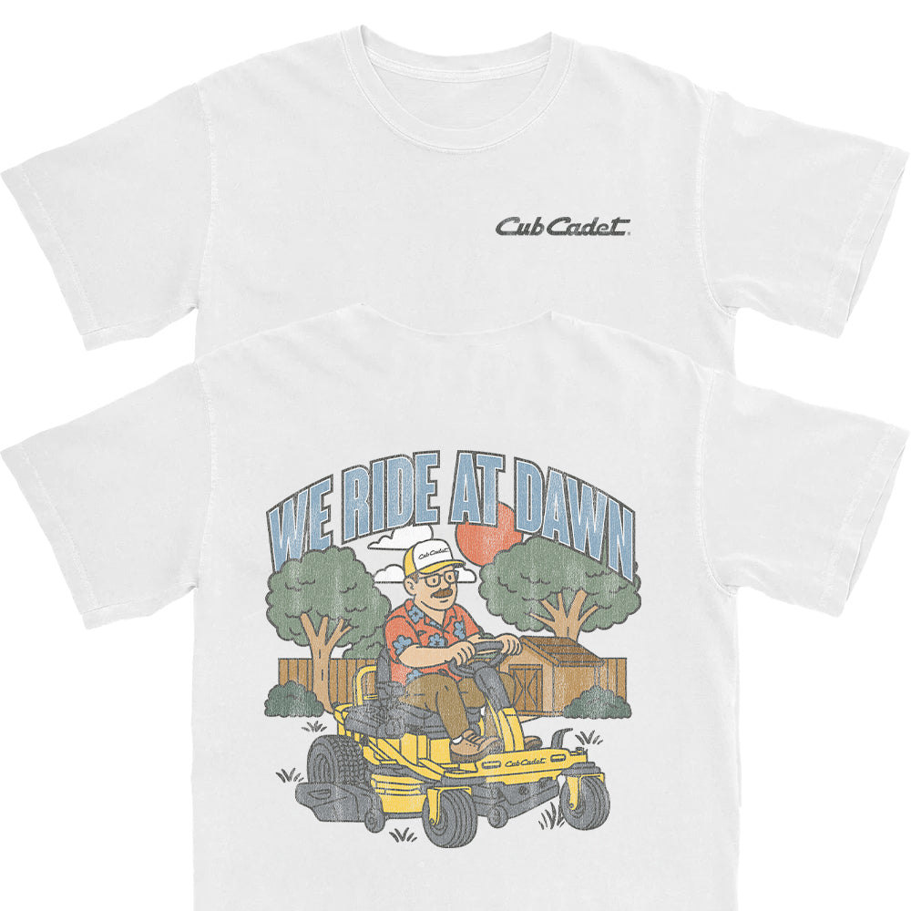 We Ride At Dawn Cub Cadet x MCF T Shirt Hoodie, Sweatshirt | CiraTrend.com (Image 1)