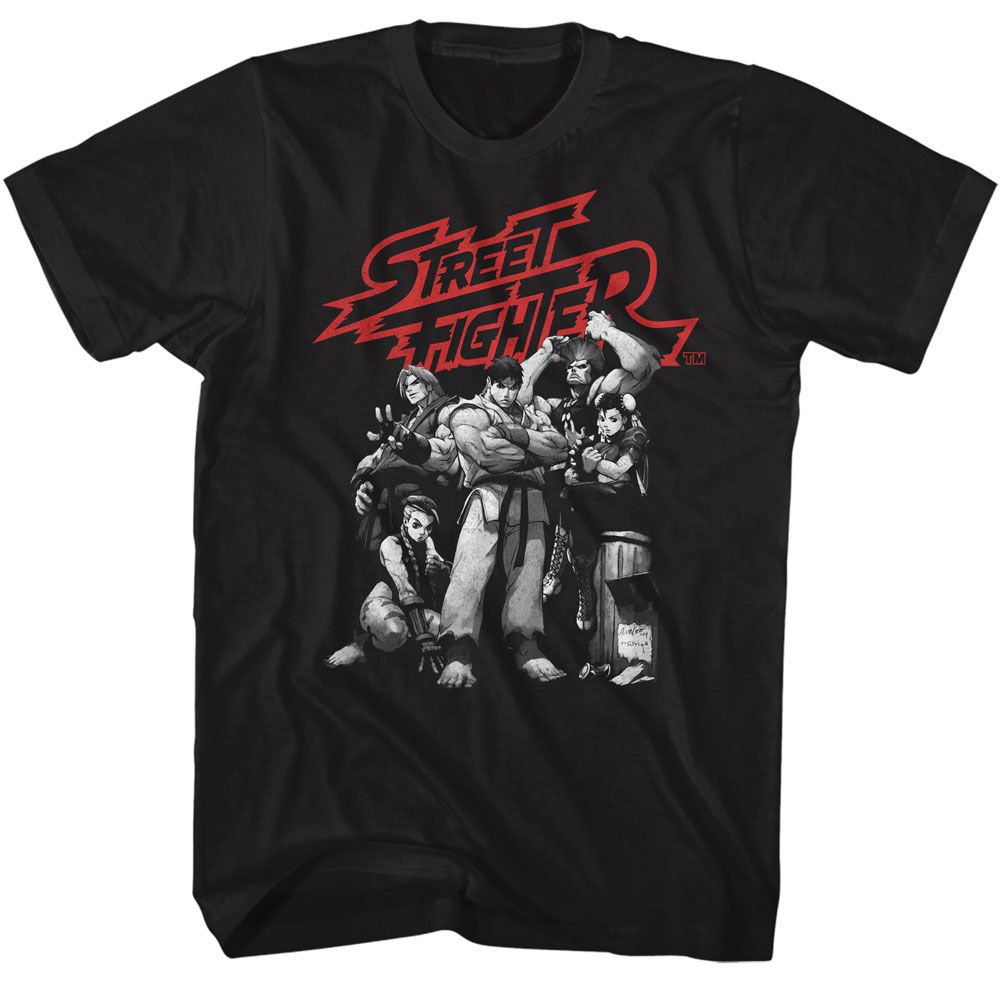 Street Fighter - BW Character Group Boyfriend Tee Hoodie, Sweatshirt | CiraTrend.com