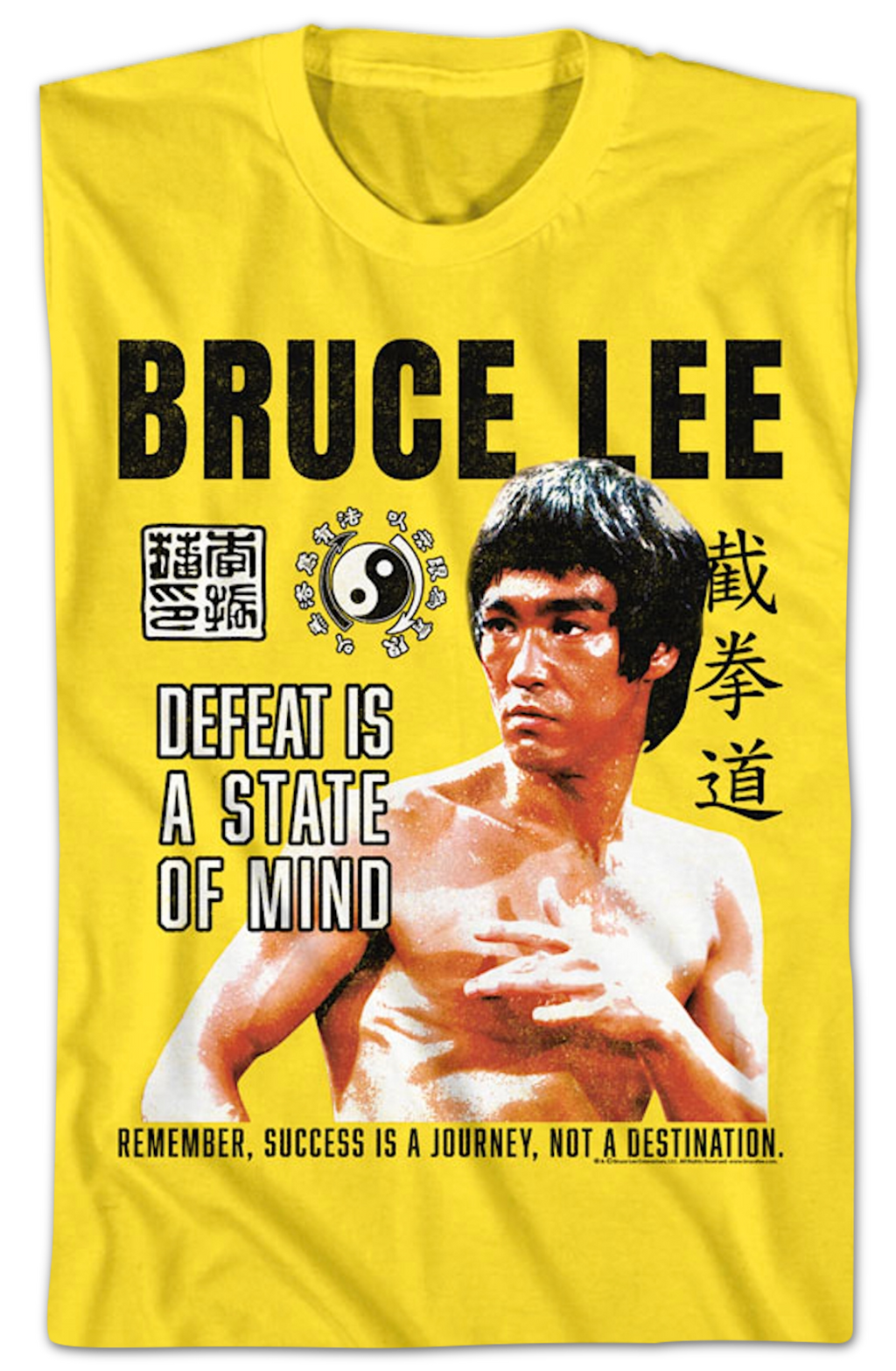 Vintage Yellow Defeat Is A State Of Mind Bruce Lee T-Shirt Hoodie, Sweatshirt | CiraTrend.com (Image 2)