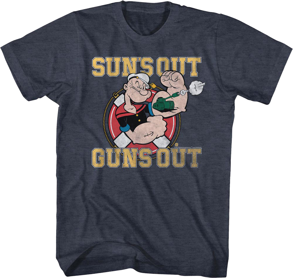 Sun's Out Guns Out Popeye T-Shirt Hoodie, Sweatshirt | CiraTrend.com (Image 1)