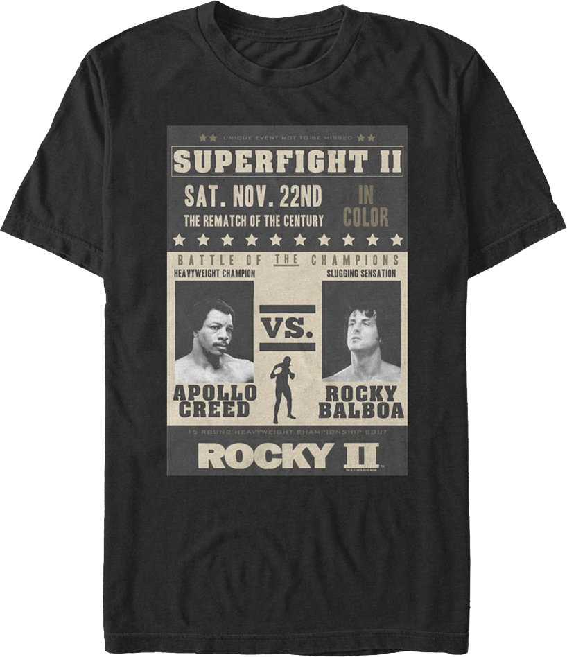 Superfight II Vintage Poster Rocky II T-Shirt Hoodie, Sweatshirt | CiraTrend.com (Image 1)