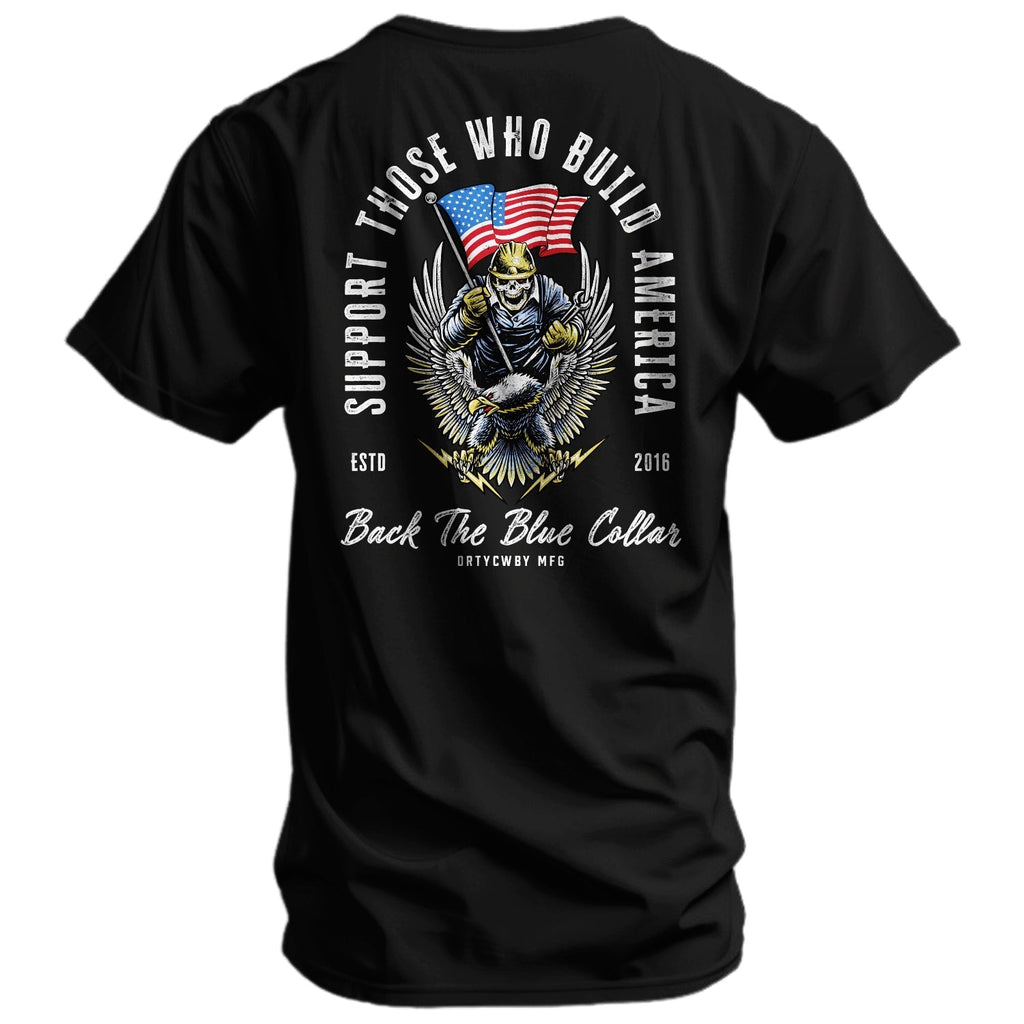 Back The Blue Collar Men's T-Shirt Hoodie, Sweatshirt | CiraTrend.com (Image 1)