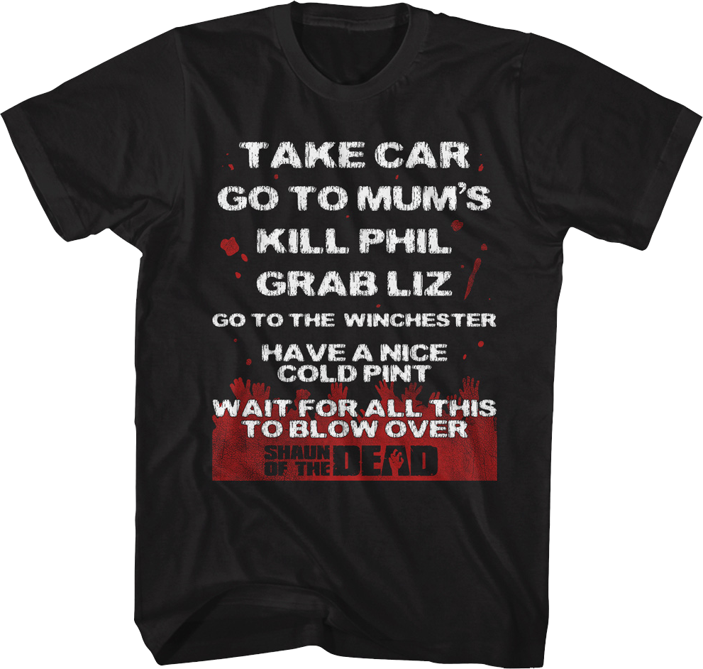 Survival Plan Shaun Of The Dead T-Shirt Hoodie, Sweatshirt | CiraTrend.com (Image 1)