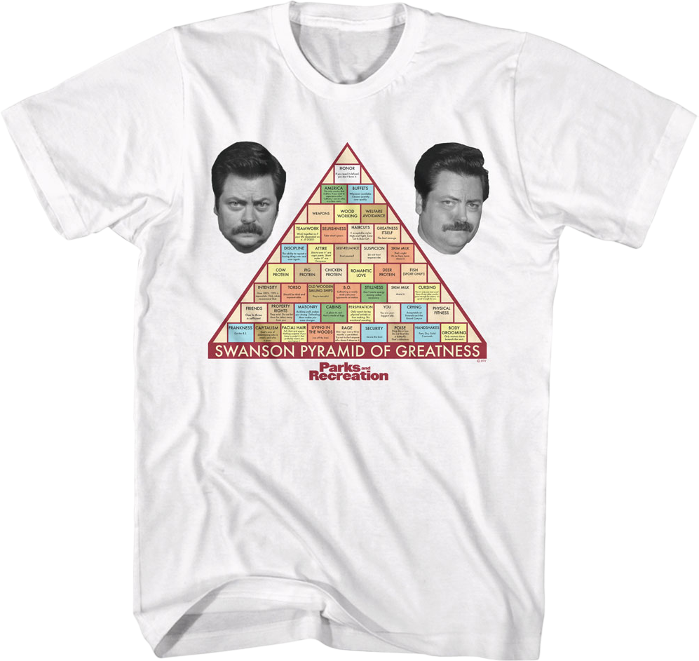 Swanson Pyramid of Greatness Parks and Recreation T-Shirt Hoodie, Sweatshirt | CiraTrend.com (Image 1)