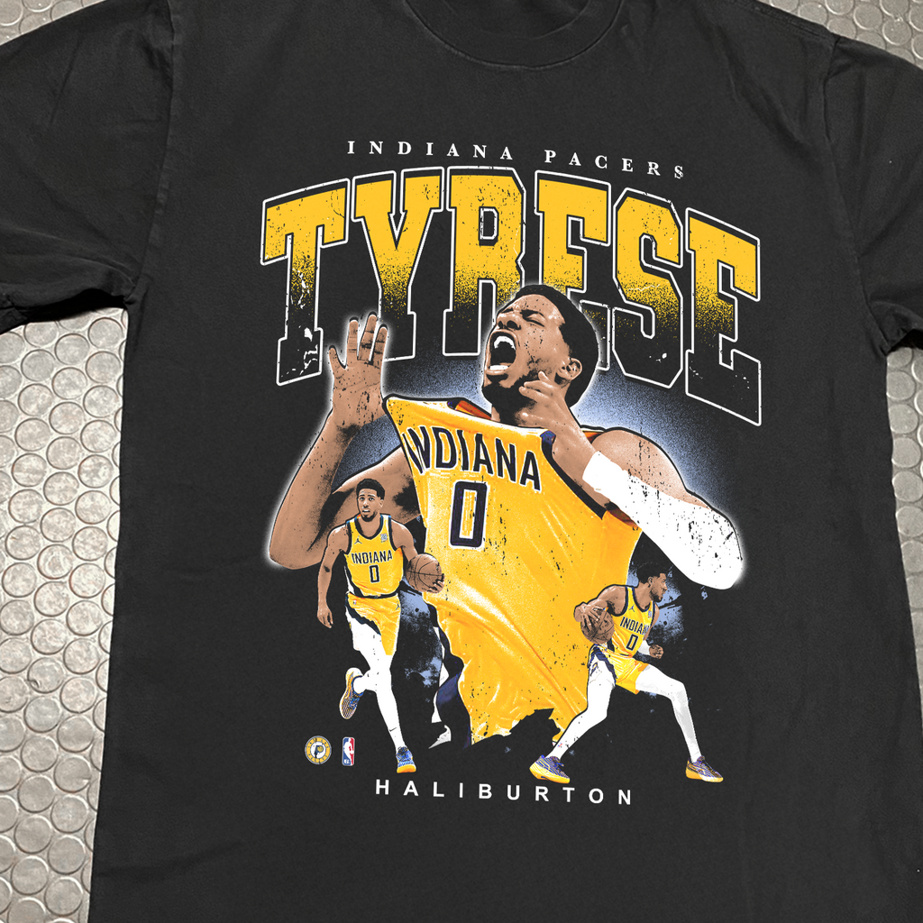 2025 TYRESE HALIBURTON 'PACE' FINALS HEAVY FADED BLACK T-SHIRT Hoodie, Sweatshirt | CiraTrend.com (Image 2)