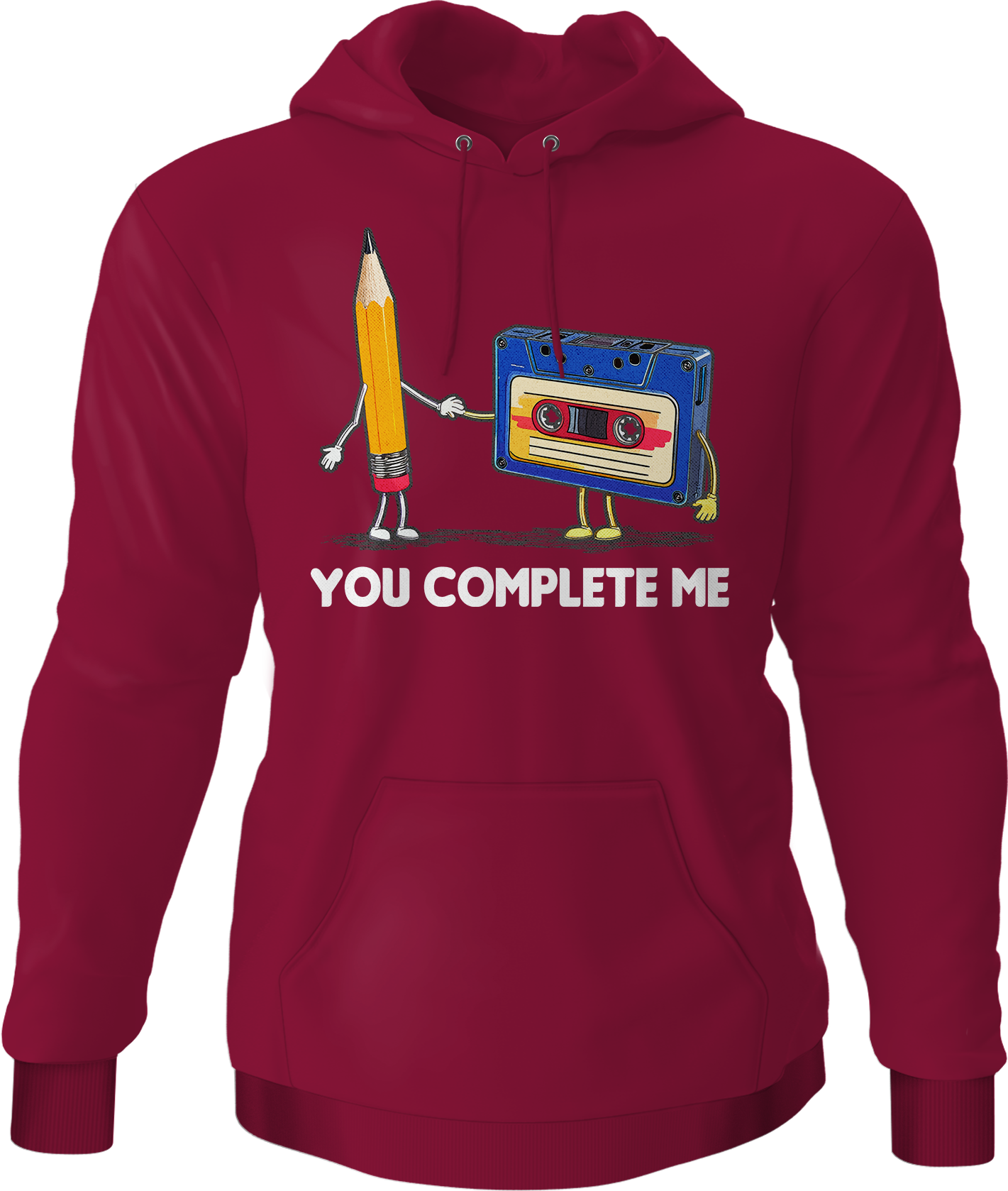 You Complete Me Pencil & Cassette Hoodie T-Shirts, Sweatshirt | CiraTrend.com (Image 3)