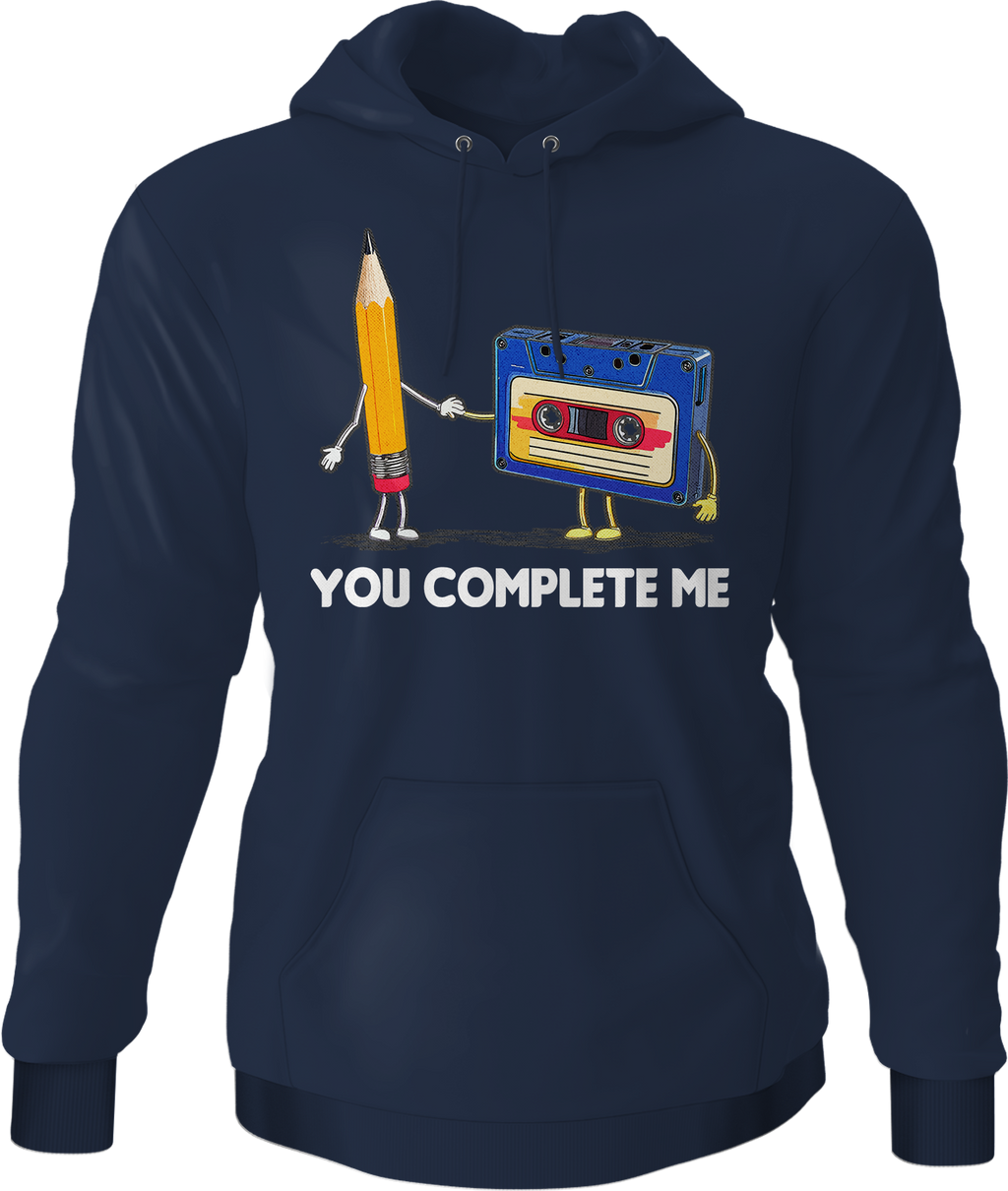 You Complete Me Pencil & Cassette Hoodie T-Shirts, Sweatshirt | CiraTrend.com (Image 4)