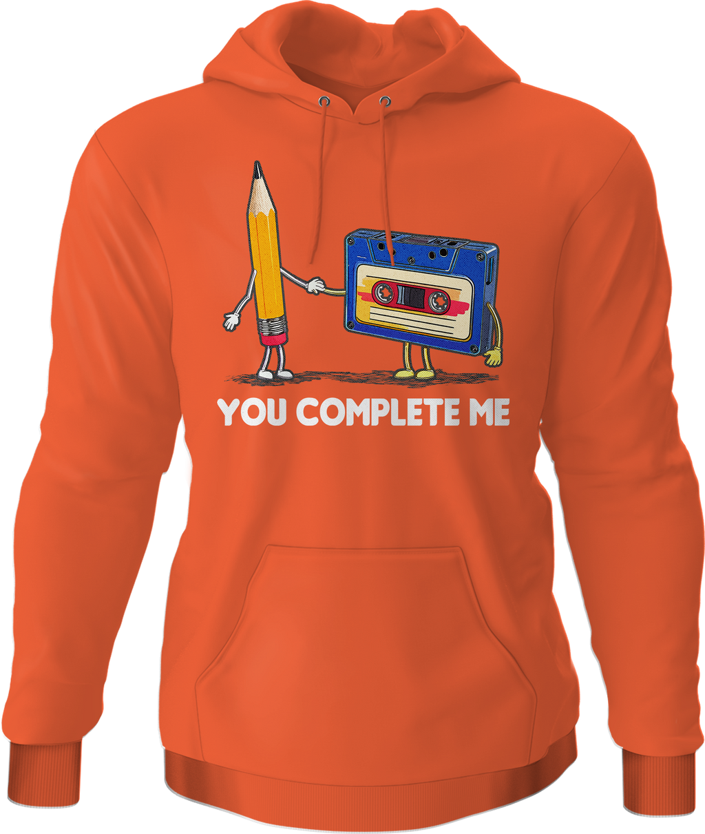 You Complete Me Pencil & Cassette Hoodie T-Shirts, Sweatshirt | CiraTrend.com (Image 5)