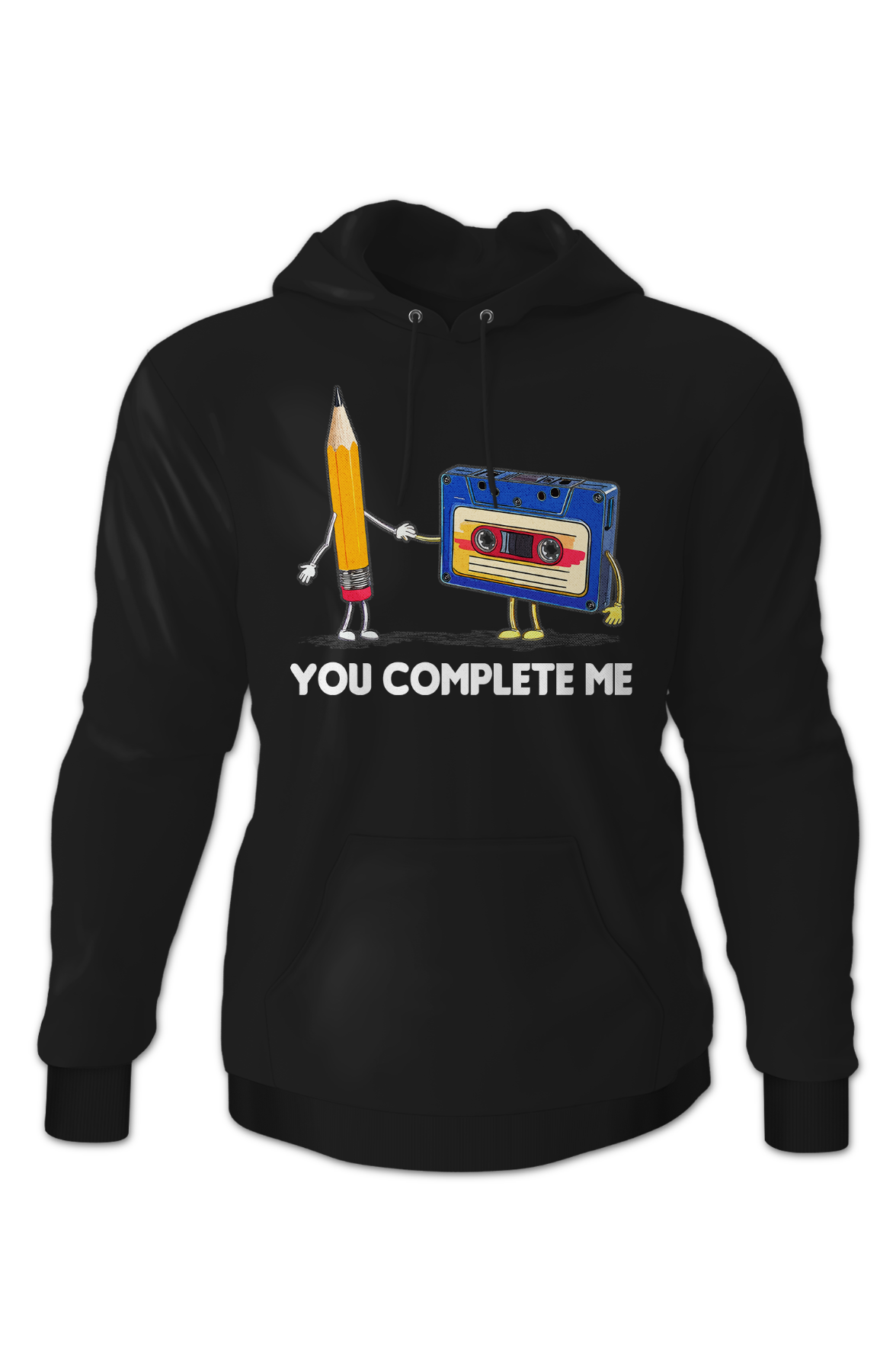 You Complete Me Pencil & Cassette Hoodie T-Shirts, Sweatshirt | CiraTrend.com (Image 2)
