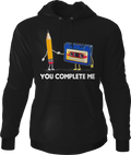You Complete Me Pencil & Cassette Hoodie T-Shirts, Sweatshirt | CiraTrend.com (Image 1)