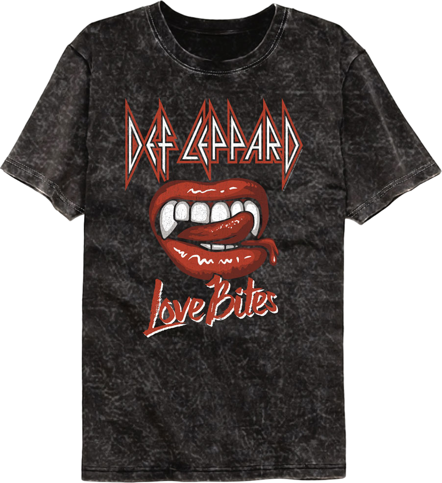 Teeth Love Bites Def Leppard Mineral Wash T-Shirt Hoodie, Sweatshirt | CiraTrend.com (Image 1)