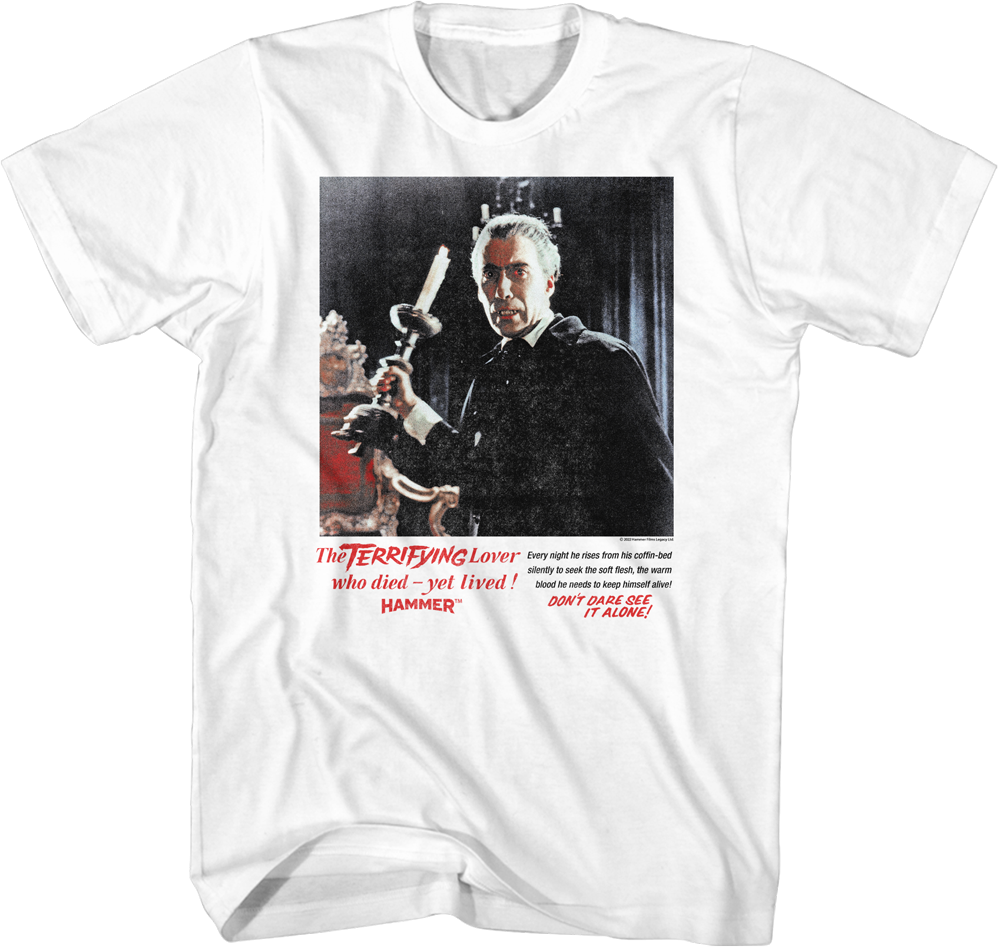 Terrifying Horror Of Dracula Hammer Films T-Shirt Hoodie, Sweatshirt | CiraTrend.com (Image 1)