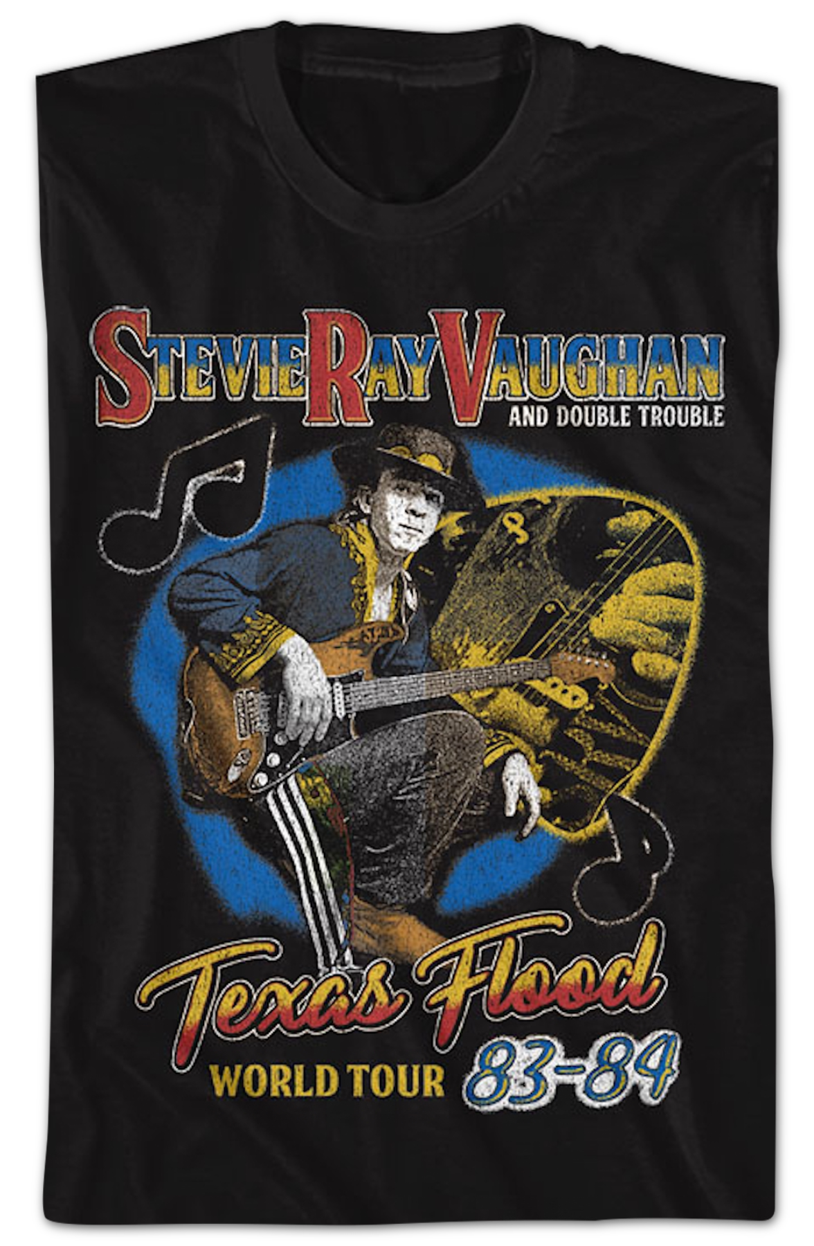 Front & Back Texas Flood World Tour Stevie Ray Vaughan T-Shirt Hoodie, Sweatshirt | CiraTrend.com (Image 2)