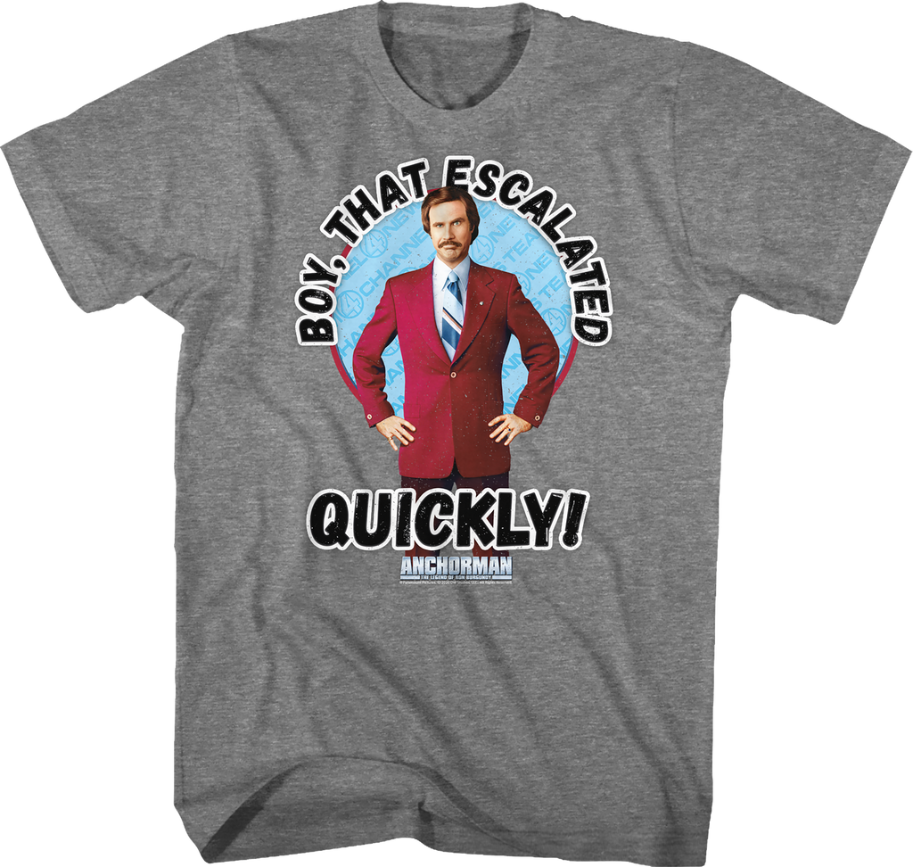That Escalated Quickly Anchorman T-Shirt Hoodie, Sweatshirt | CiraTrend.com (Image 1)