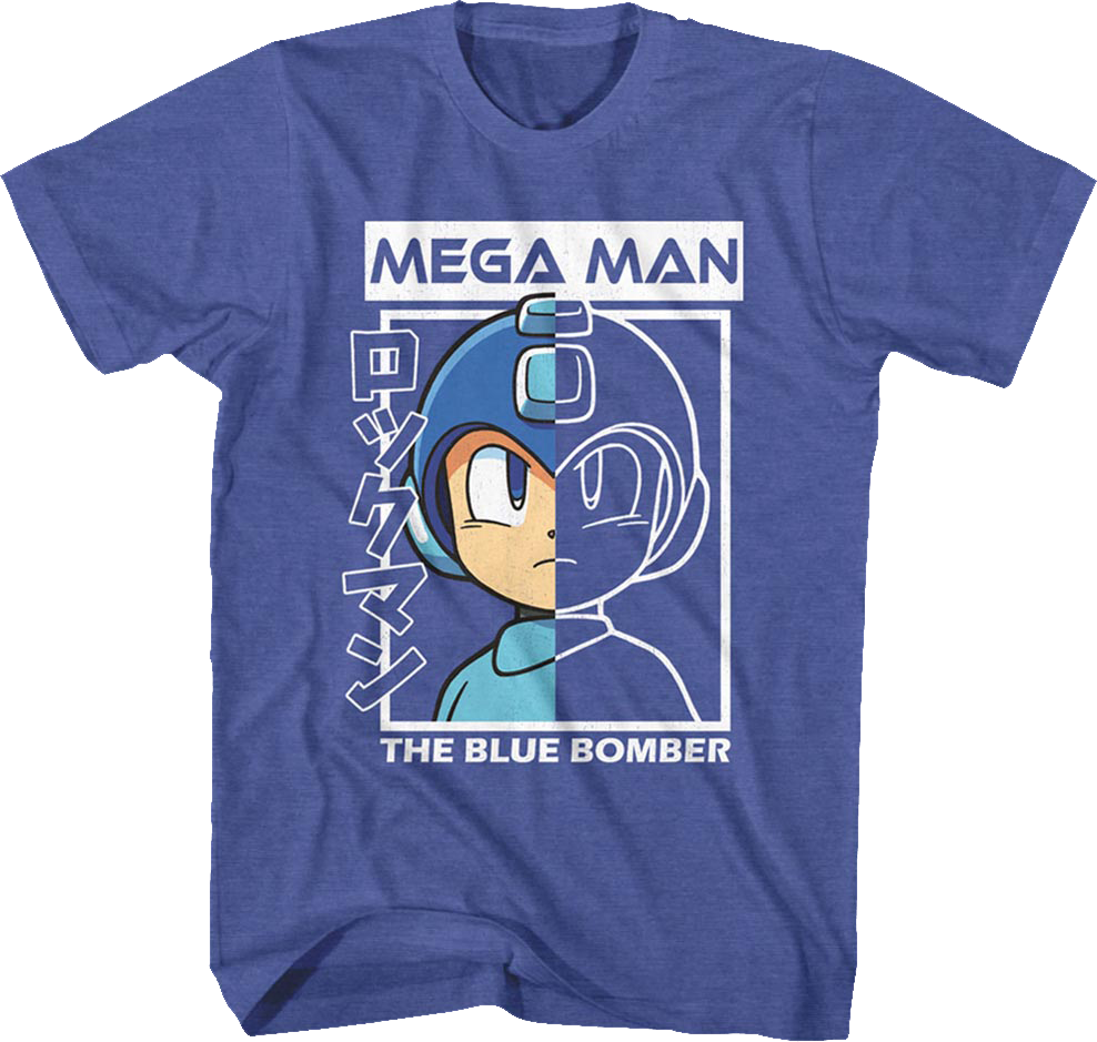 The Blue Bomber Outline Mega Man T-Shirt Hoodie, Sweatshirt | CiraTrend.com (Image 1)