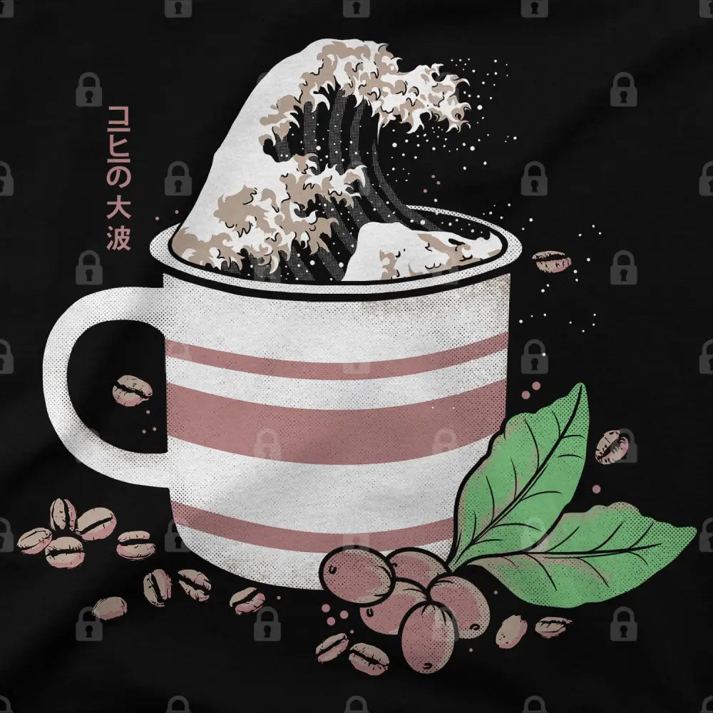 The Great Wave of Coffee T-Shirt Hoodie, Sweatshirt | CiraTrend.com (Image 1)