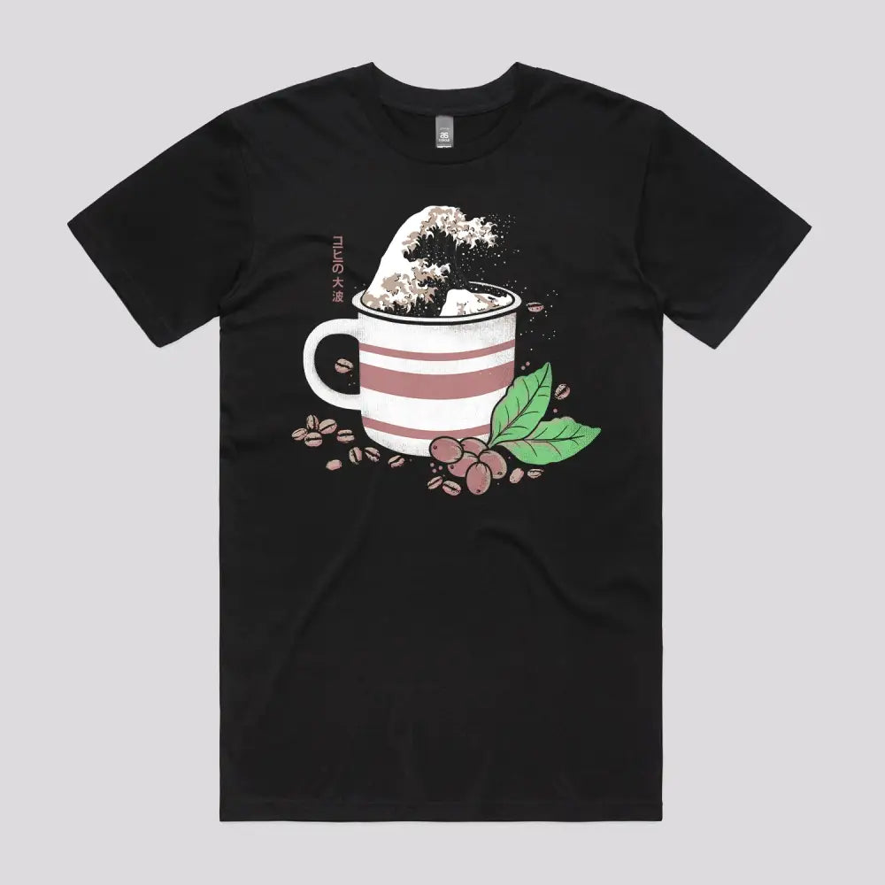 The Great Wave of Coffee T-Shirt Hoodie, Sweatshirt | CiraTrend.com (Image 2)