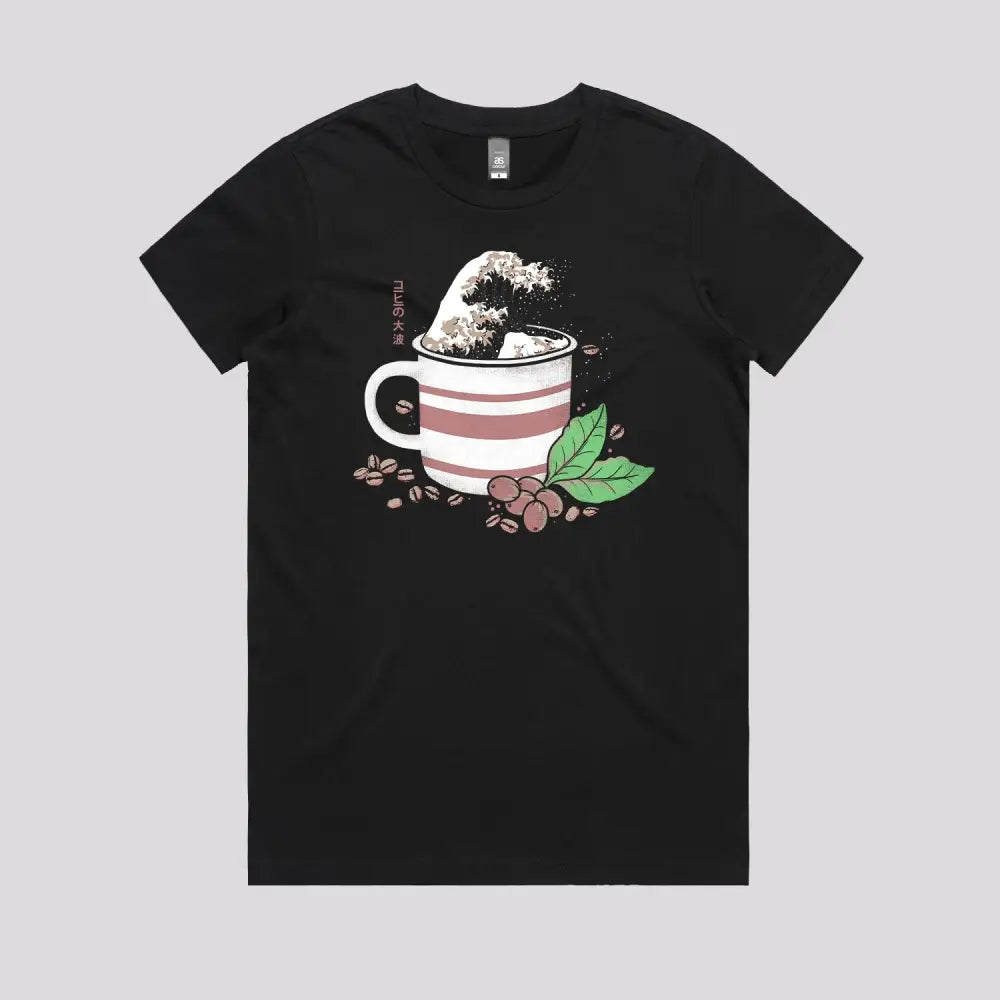 The Great Wave of Coffee T-Shirt Hoodie, Sweatshirt | CiraTrend.com (Image 3)
