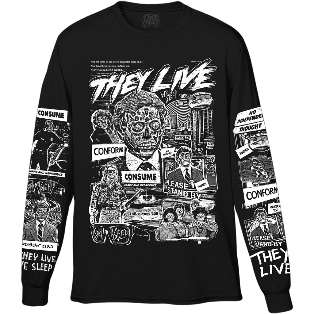 THEY LIVE: CONSUME - LONG SLEEVE SHIRT (GLOW IN THE DARK) Hoodie, Sweatshirt | CiraTrend.com (Image 1)