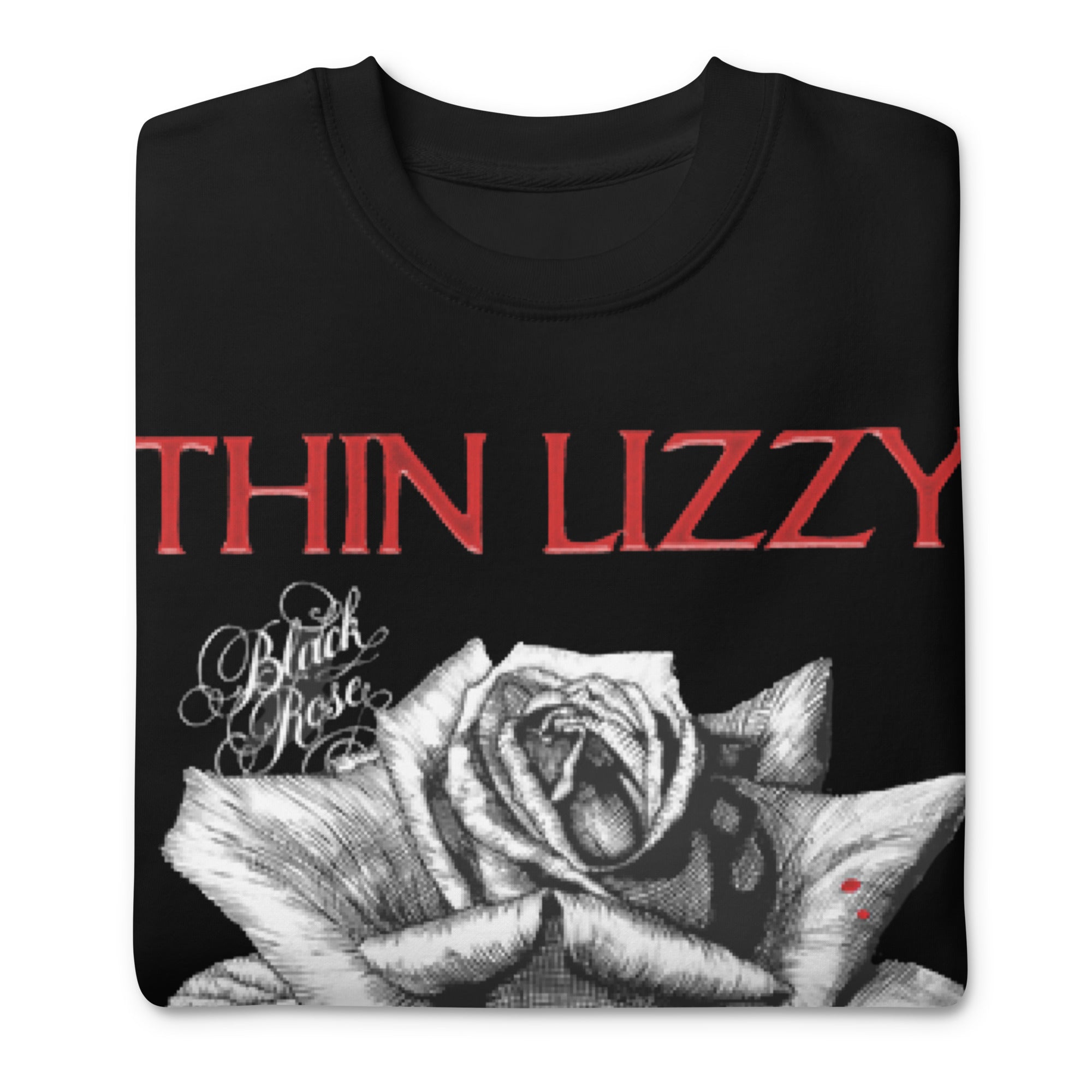 Thin Lizzy Black Rose Jumbo Print Sweatshirt T-Shirts, Hoodie | CiraTrend.com (Image 3)